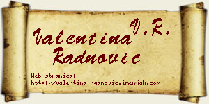 Valentina Radnović vizit kartica